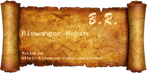 Biswanger Robin névjegykártya